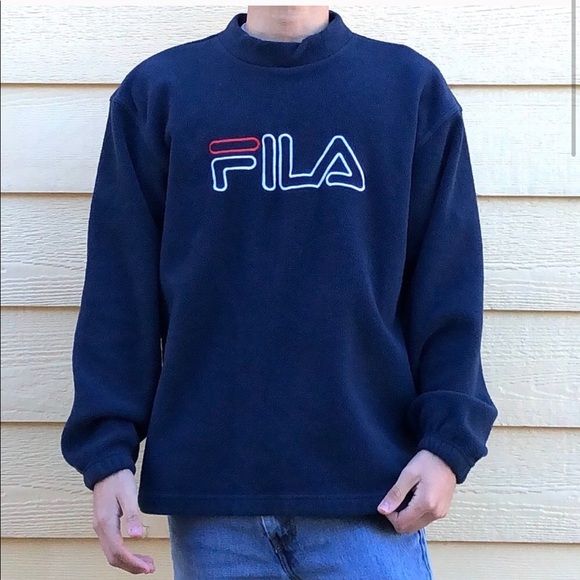 Fila Other - Vintage FILA Fleece Sweater Navy Large Crewneck